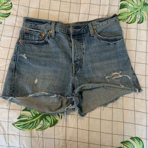 Levi’s high-waisted wedgie cutoff denim shorts